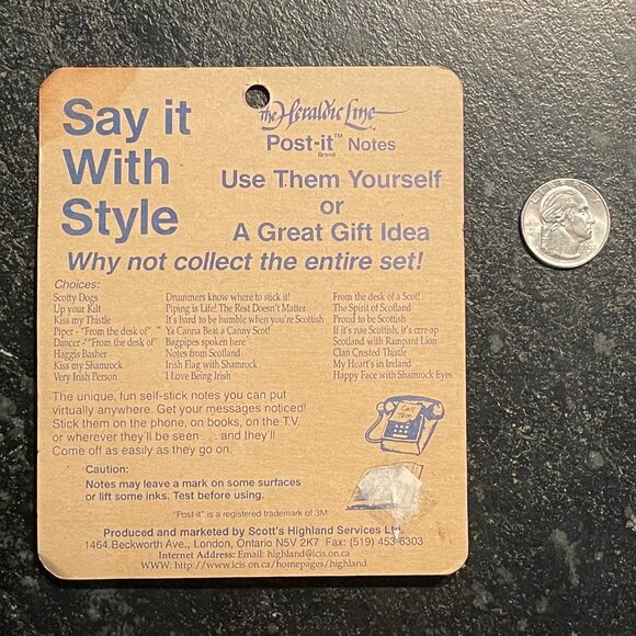 Vintage "Scottish and Prrr-oud of it!" Post-it Note Pad - Picture 2 of 4